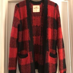 Hollister buffalo plaid cardigan sweater, Sz S.